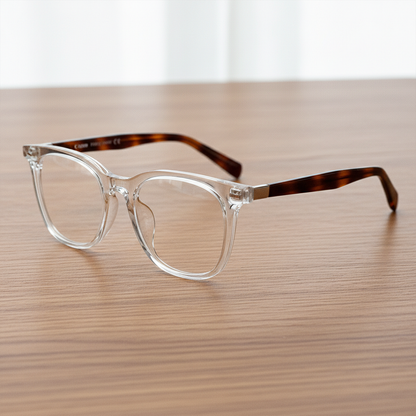 Faith Clear Lens Glasses - Clear Rectangle TR90 Frame - Lifestyle Shot