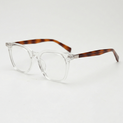 Faith Clear Lens Glasses - Clear Rectangle TR90 Frame - Side View