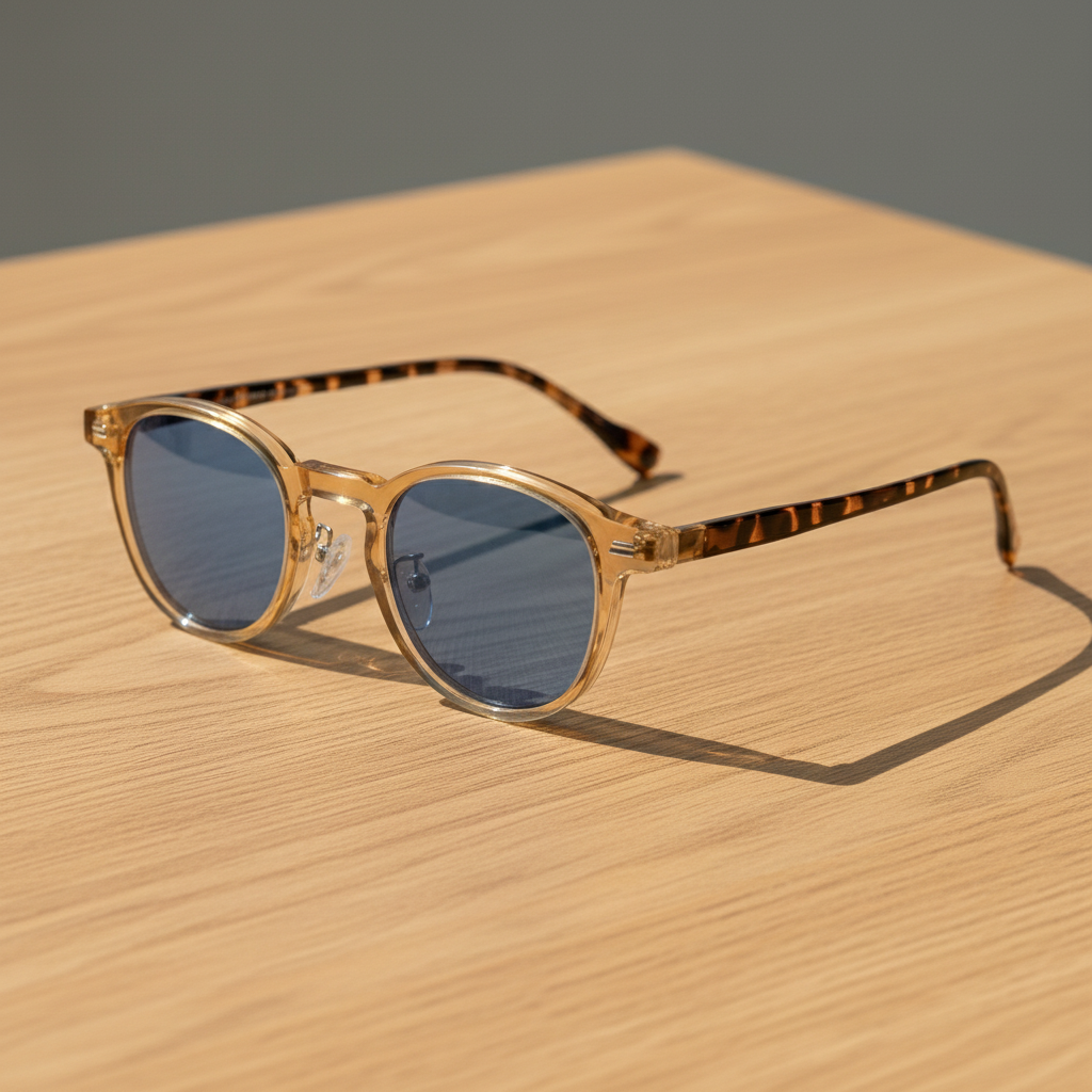 Gail Blue Tinted Lens Sunglasses Lifestyle Shot