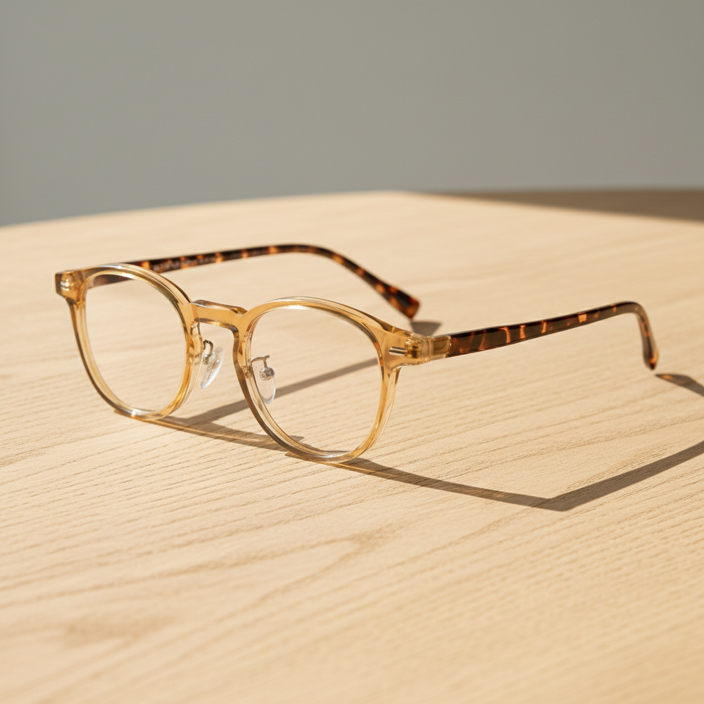 Gail Clear Lens Glasses - Yellow Round TR90 Frame