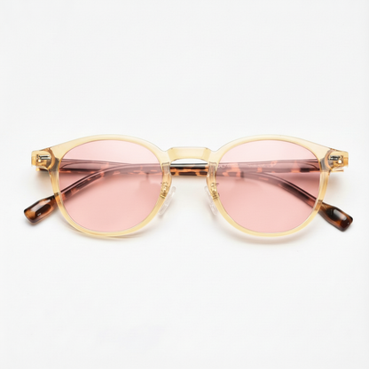 Gail Pink Tinted Lens Sunglasses Front View