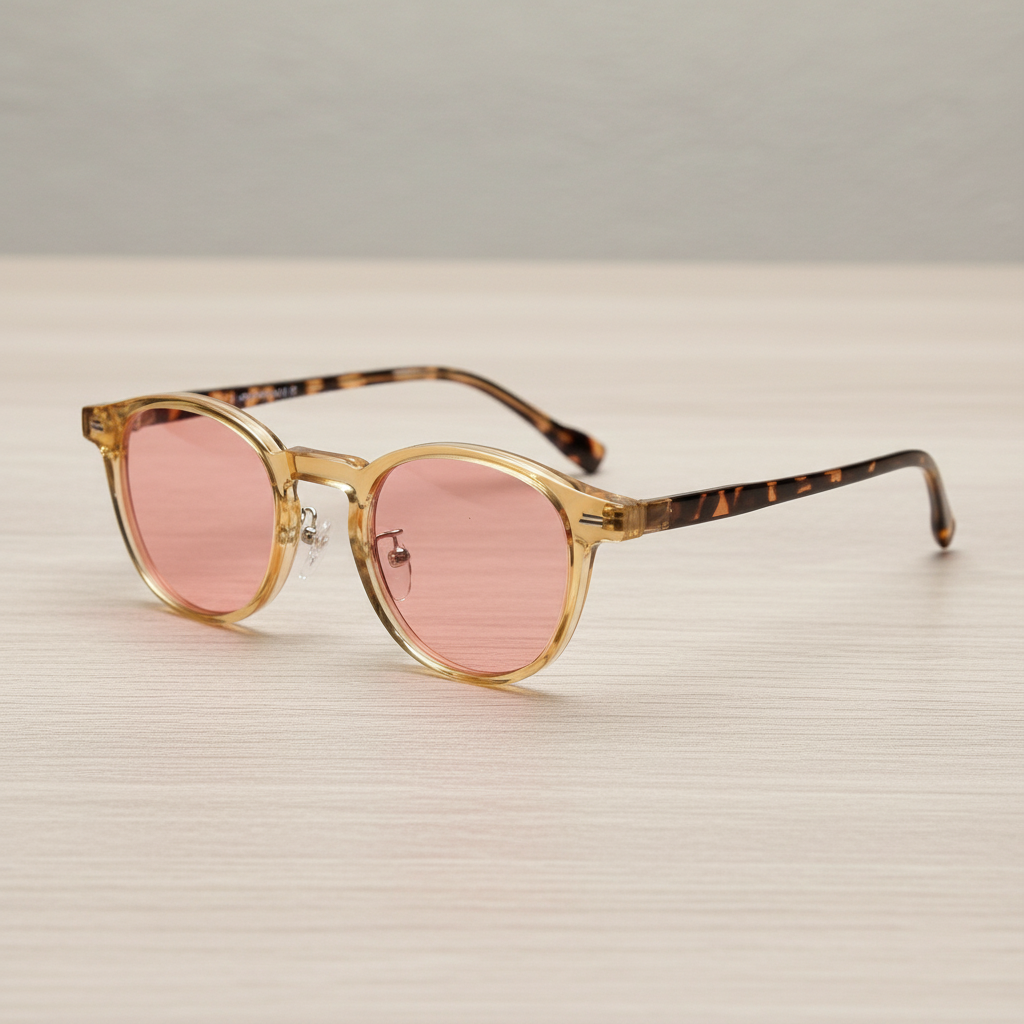 Gail Pink Tinted Lens Sunglasses Lifestyle Shot