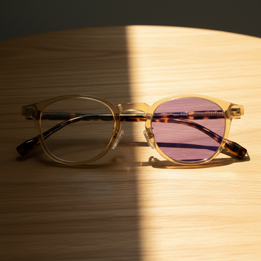 Gail Purple Photochromic Lens Glasses Lifestyle Shot