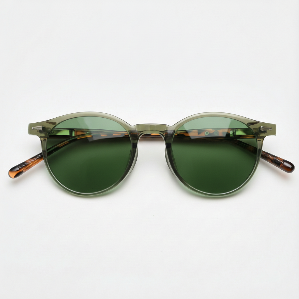 Ida Green Tinted Lens Sunglasses Front View