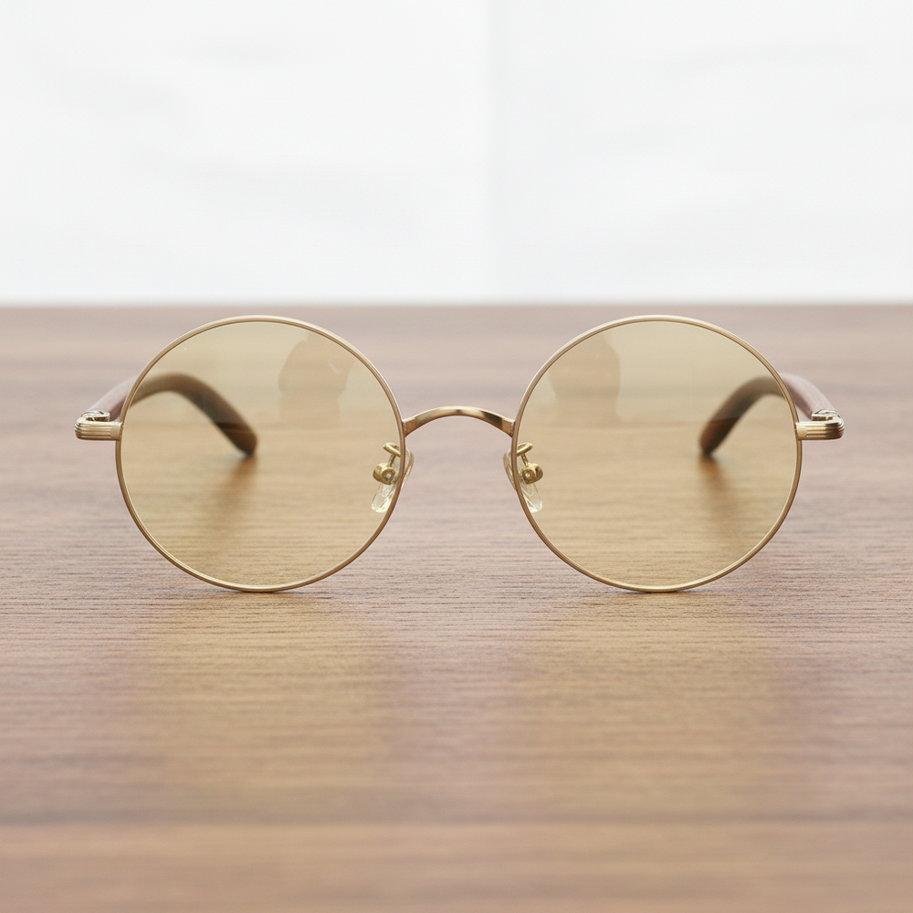 Jo Blue Light Lens Glasses - Gold Round Metal Frame