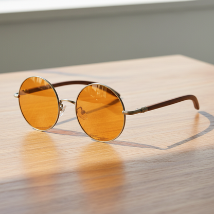 Jo Orange Tinted Lens Sunglasses Lifestyle Shot
