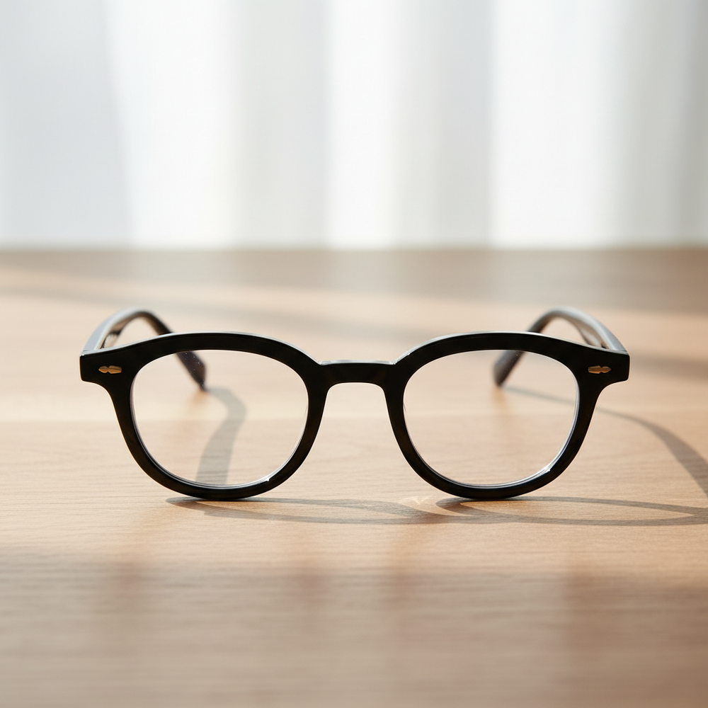 Joyce Clear Lens Glasses - Black Oval TR90 Frame