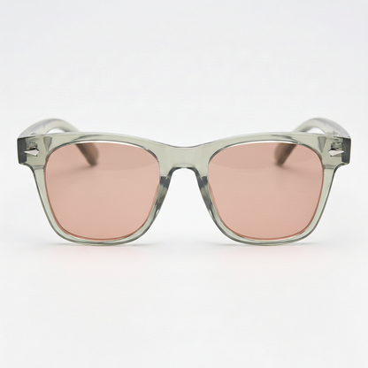 Julie Rose Tinted Lens Sunglasses - Green Rectangle TR90 Frame FL-41 Glasses - Front View