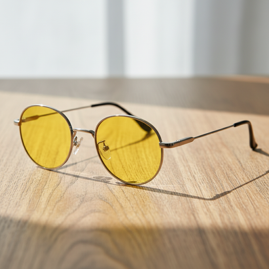 June Yellow Tinted Lens Sunglasses Lifestyle Shot