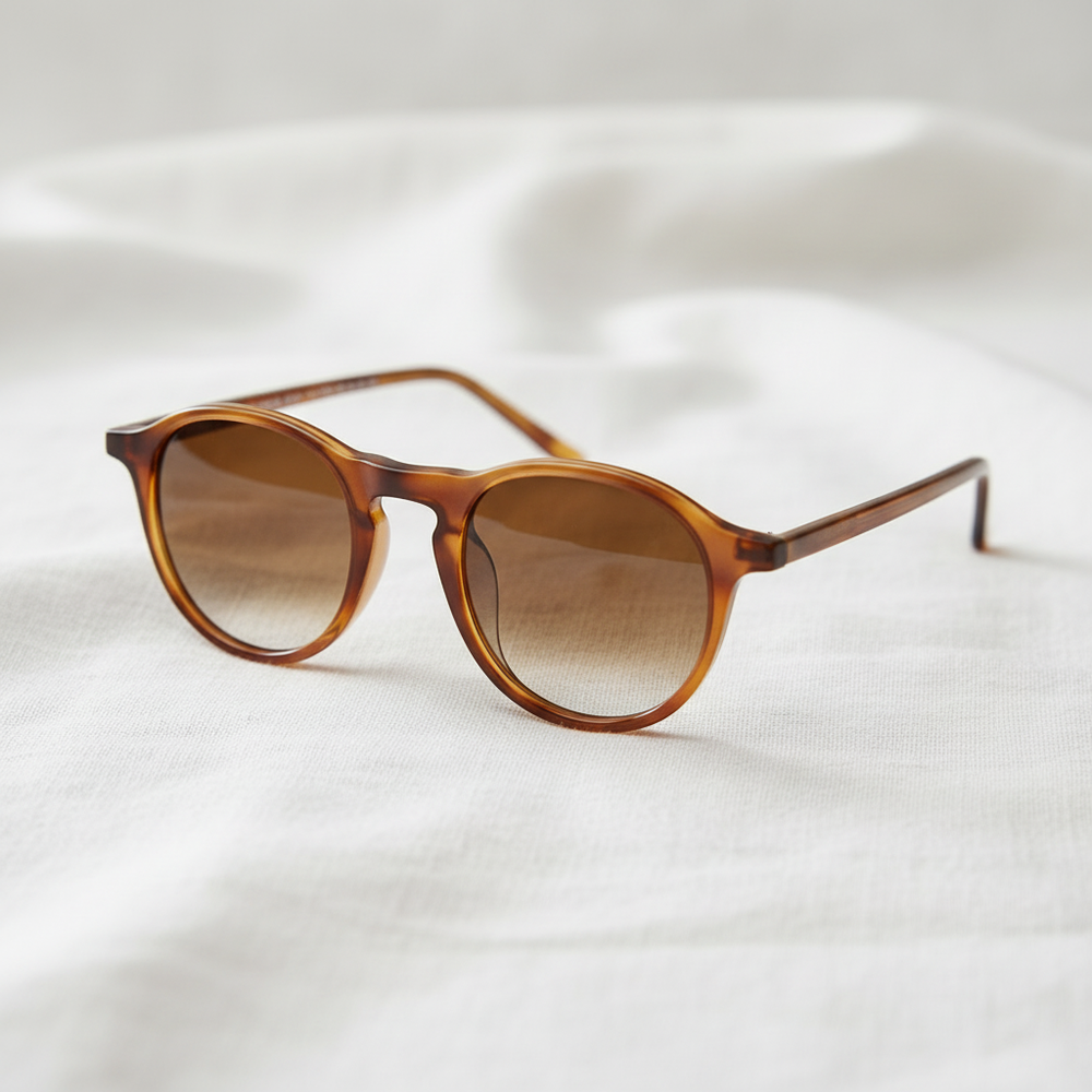 Moira Brown Gradient Lens Sunglasses - Tortoise Round TR90 Frame