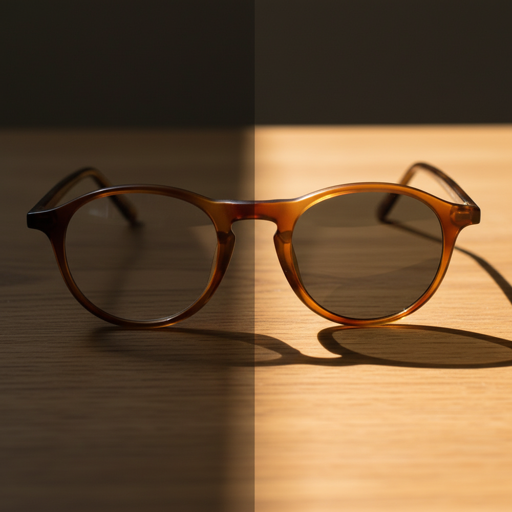 Moira Grey Photochromic Lens Glasses - Tortoise Round TR90 Frame