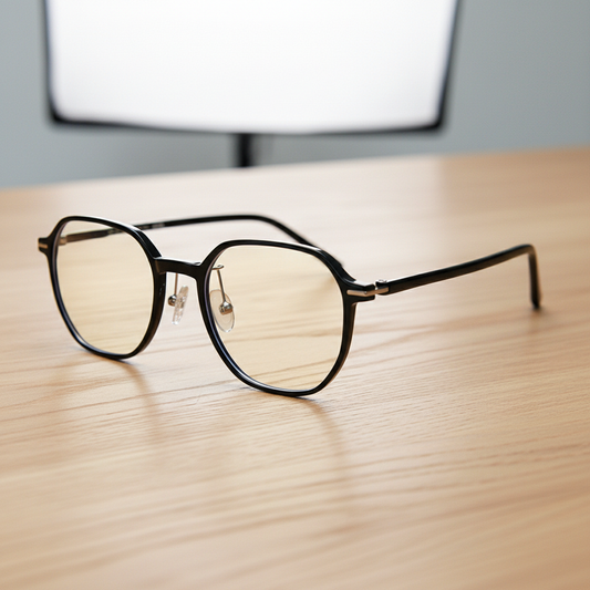 Nina Blue Light Lens Glasses - Black Square TR90 Frame - Lifestyle Shot