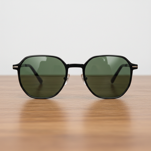 Nina Green Tinted Lens Sunglasses - Black Square TR90 Frame - Lifestyle Shot