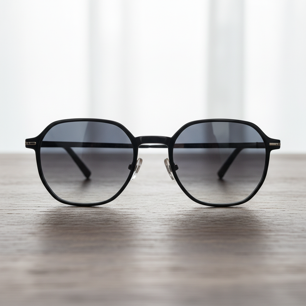Nina Grey Gradient Lens Sunglasses - Black Square TR90 Frame