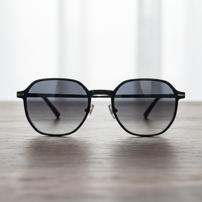 Nina Grey Gradient Lens Sunglasses - Black Square TR90 Frame - Lifestyle Shot