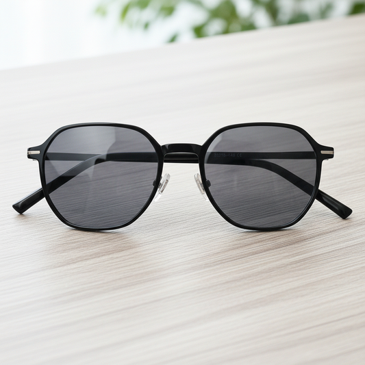 Nina Grey Tinted Lens Sunglasses - Black Square TR90 Frame - Lifestyle Shot
