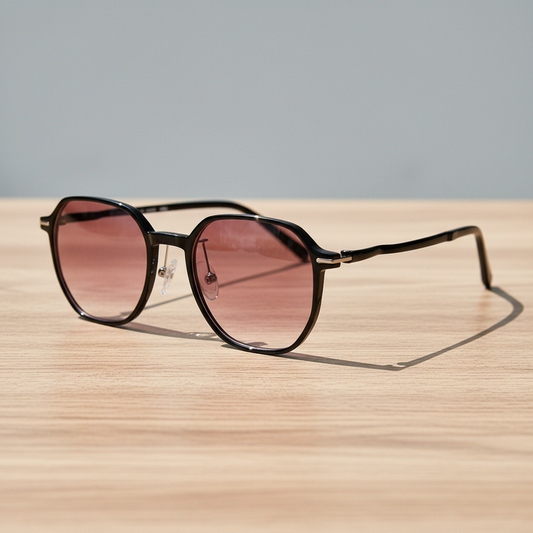 Nina Pink Gradient Lens Sunglasses - Black Square TR90 Frame - Lifestyle Shot