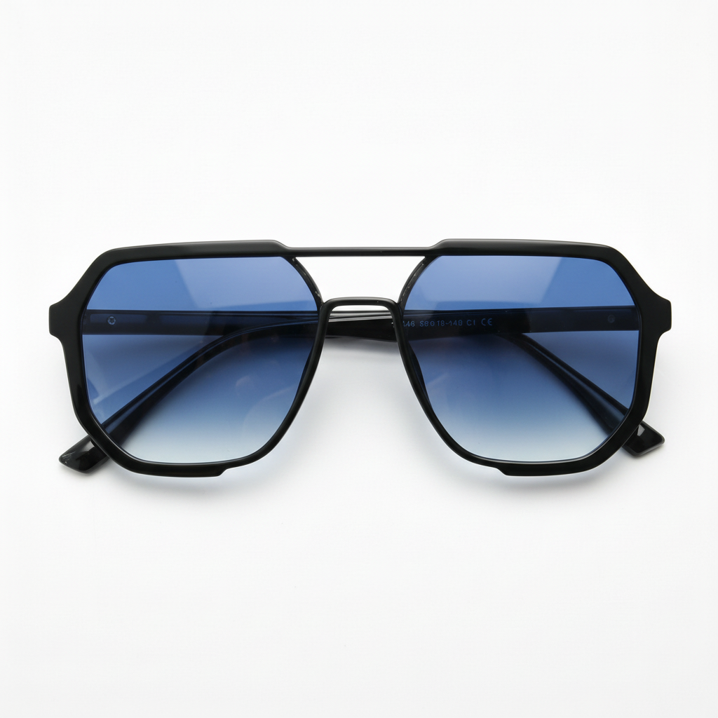 Poppy Blue Gradient Lens Sunglasses Front View