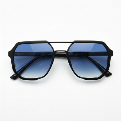Poppy Blue Gradient Lens Sunglasses Front View