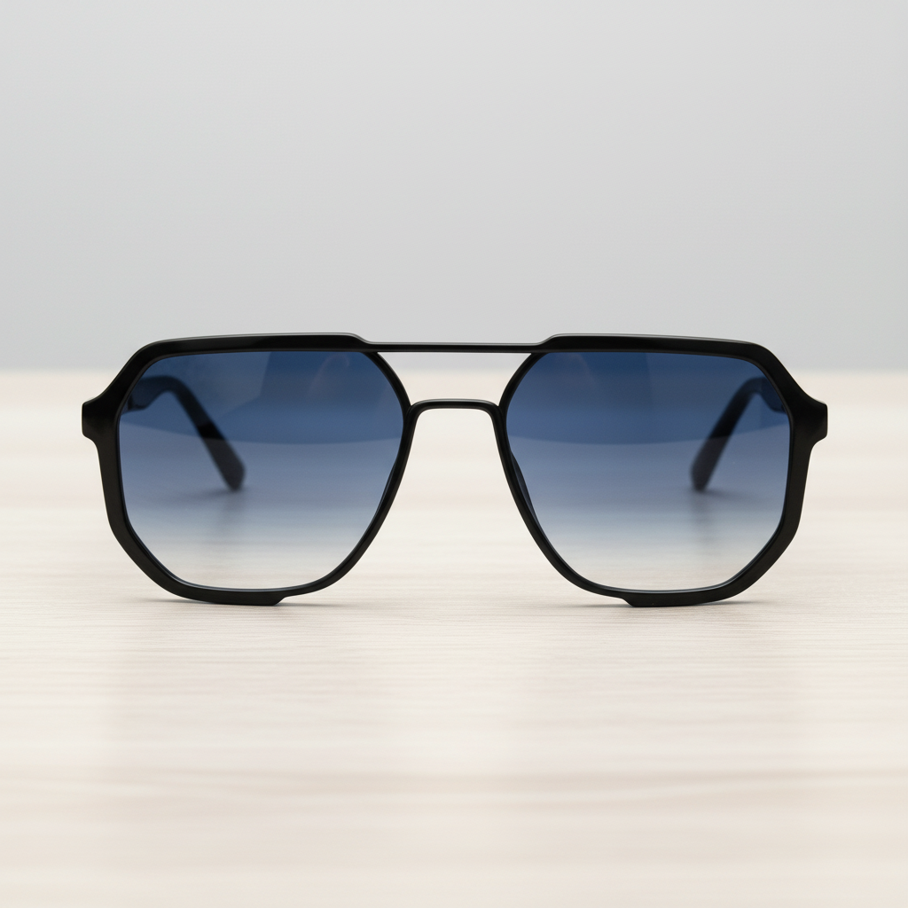 Poppy Blue Gradient Lens Sunglasses Lifestyle Shot