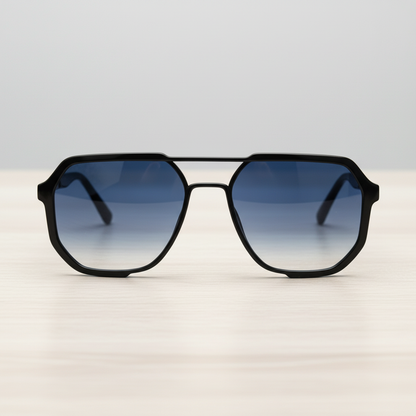 Poppy Blue Gradient Lens Sunglasses Lifestyle Shot