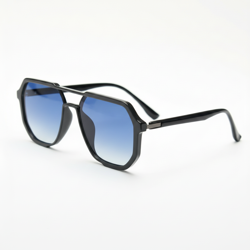 Poppy Blue Gradient Lens Sunglasses Side View
