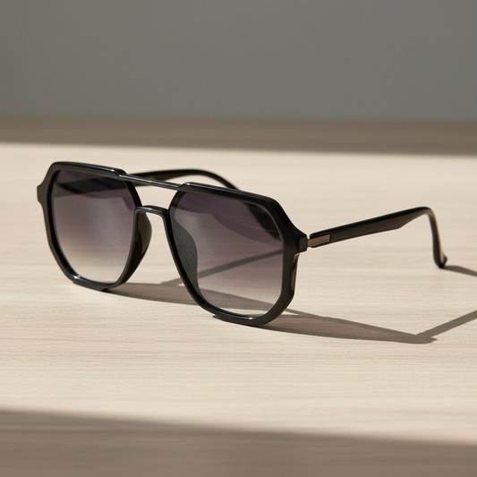 Poppy Grey Gradient Lens Sunglasses Lifestyle Shot