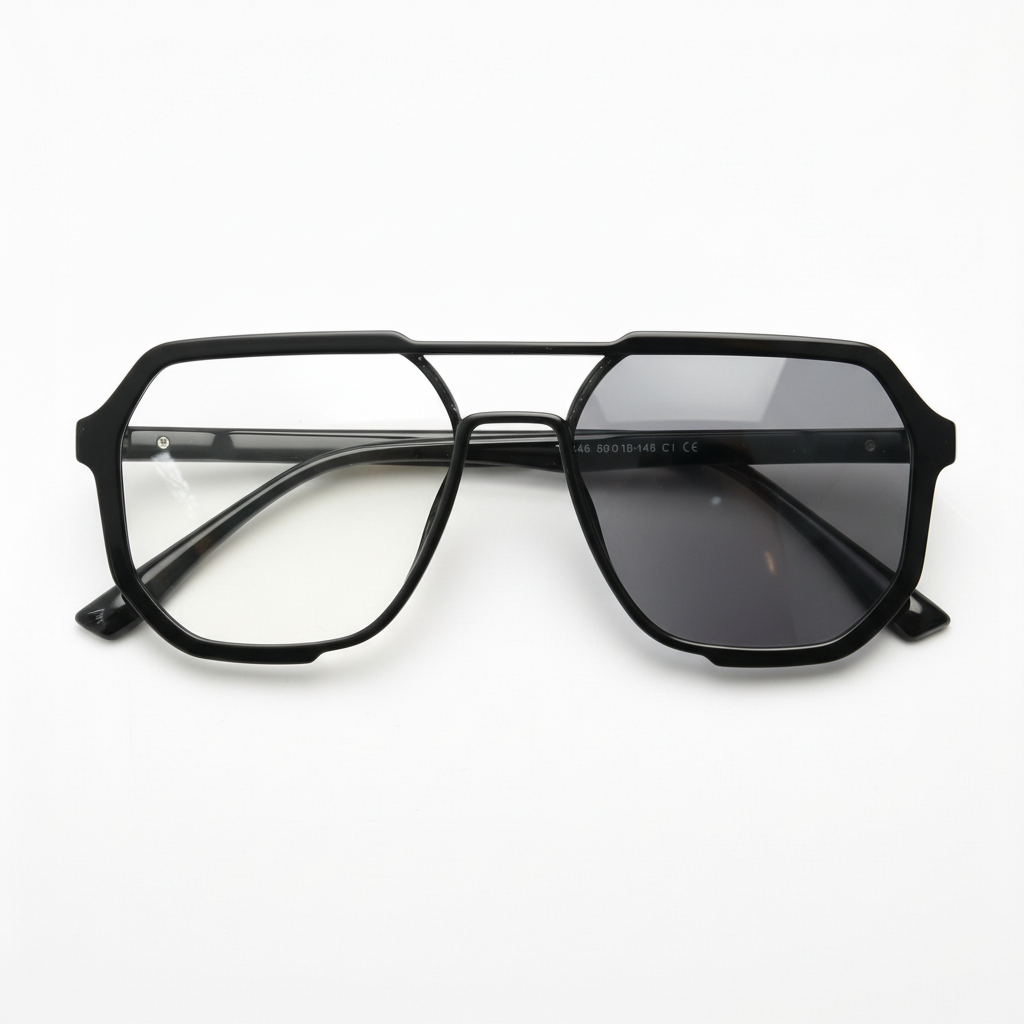 Poppy Grey Photochromic Lens Glasses Front View