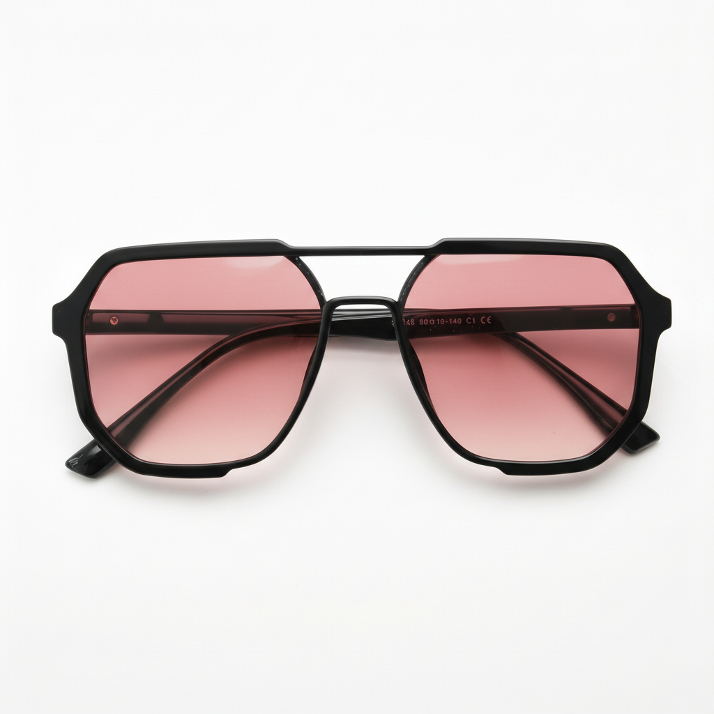 Poppy Pink Gradient Lens Sunglasses Front View