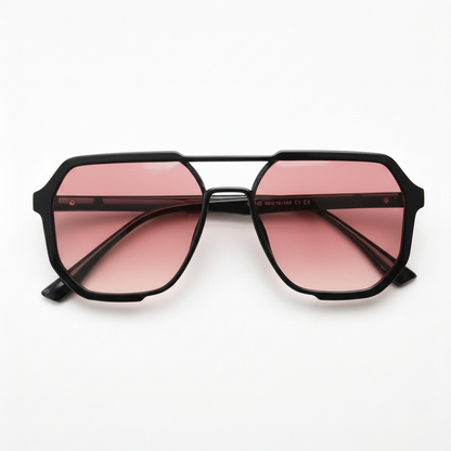 Poppy Pink Gradient Lens Sunglasses Front View