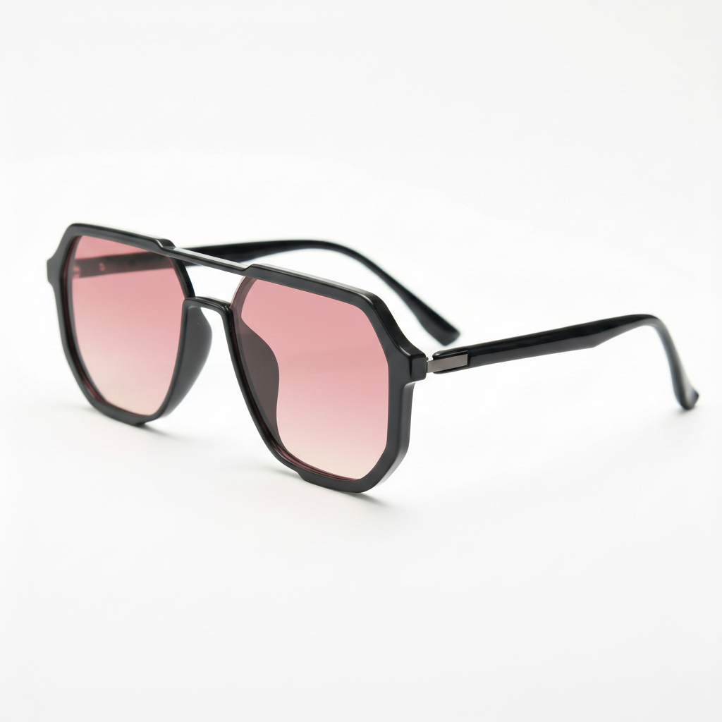 Poppy Pink Gradient Lens Sunglasses Side View