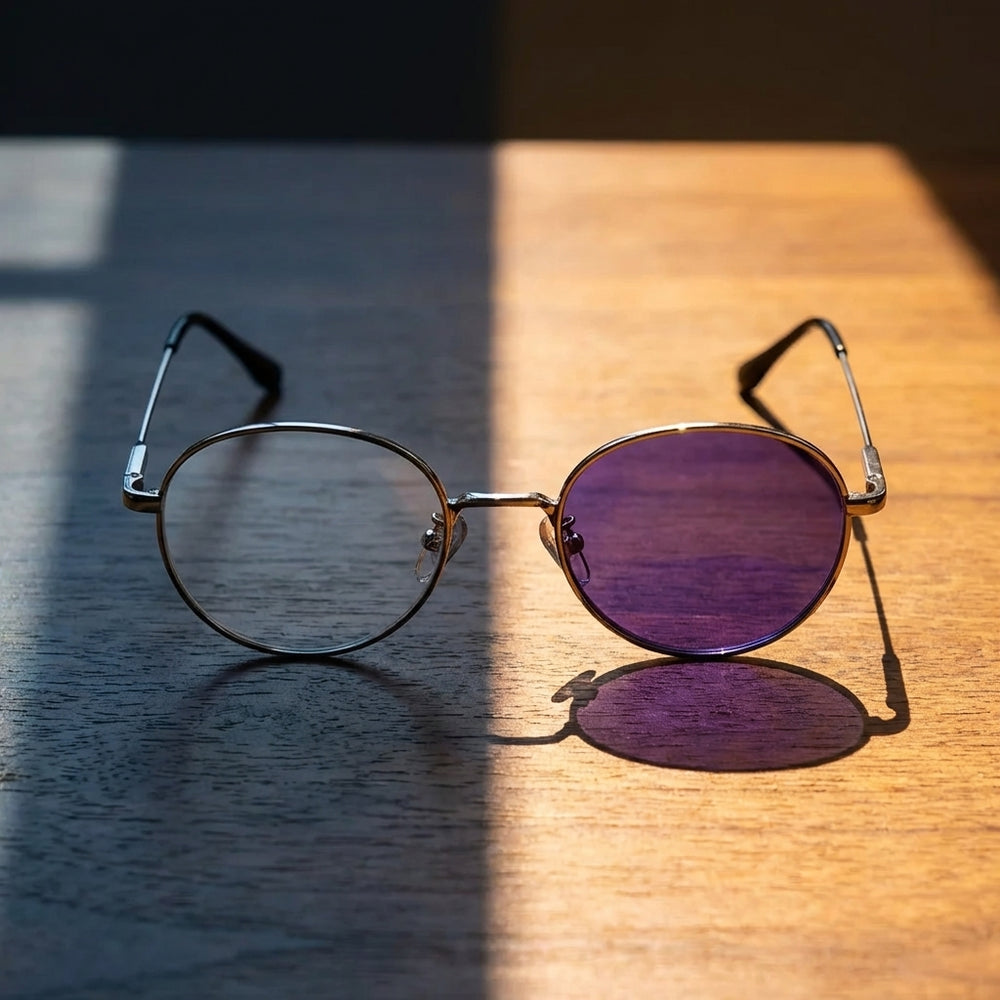 Purple Photochromic Lens close-up