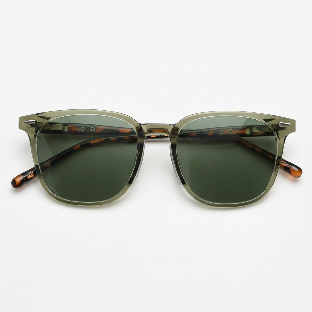 Sherry Green Tinted Lens Sunglasses Front View