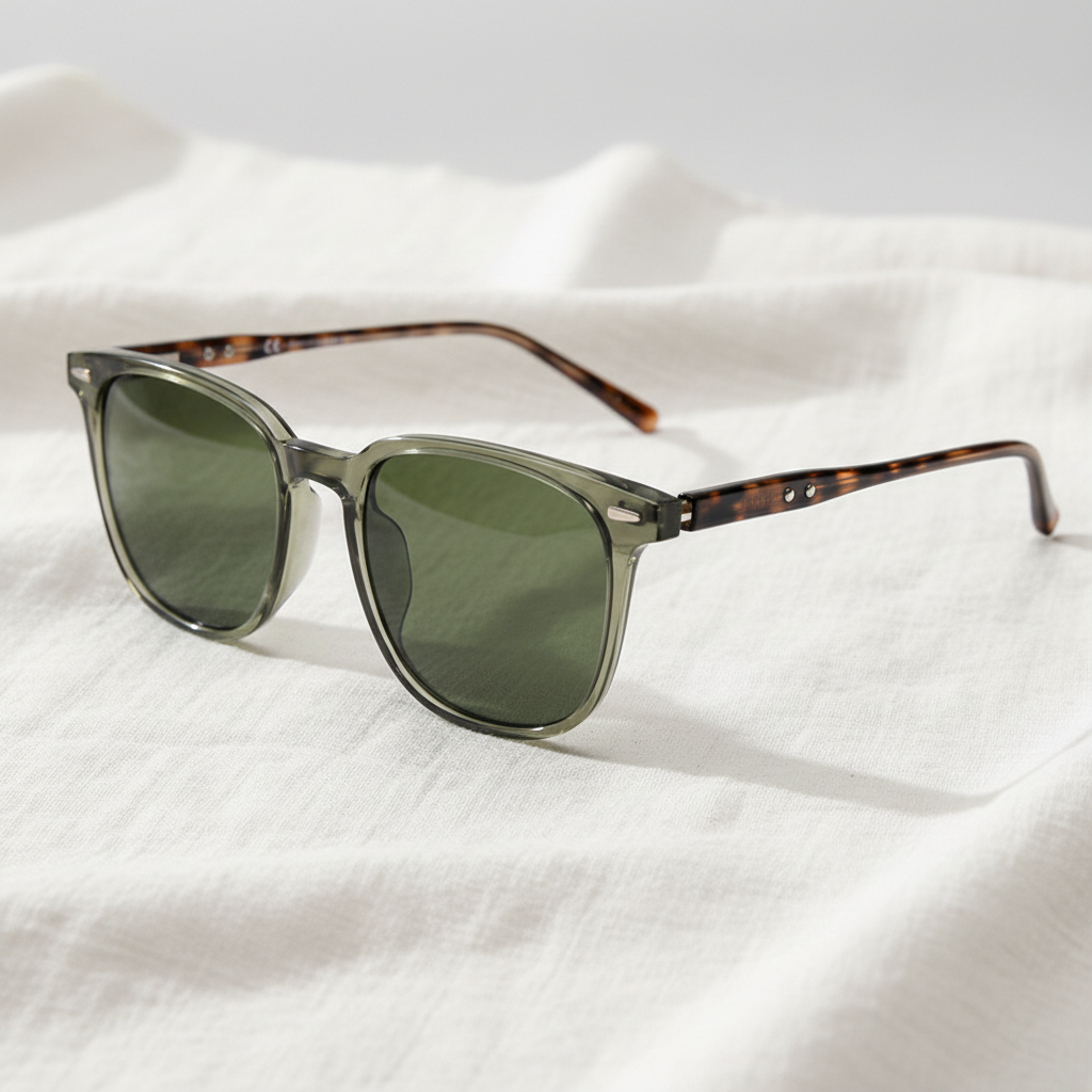 Sherry Green Tinted Lens Sunglasses Lifestyle Shot