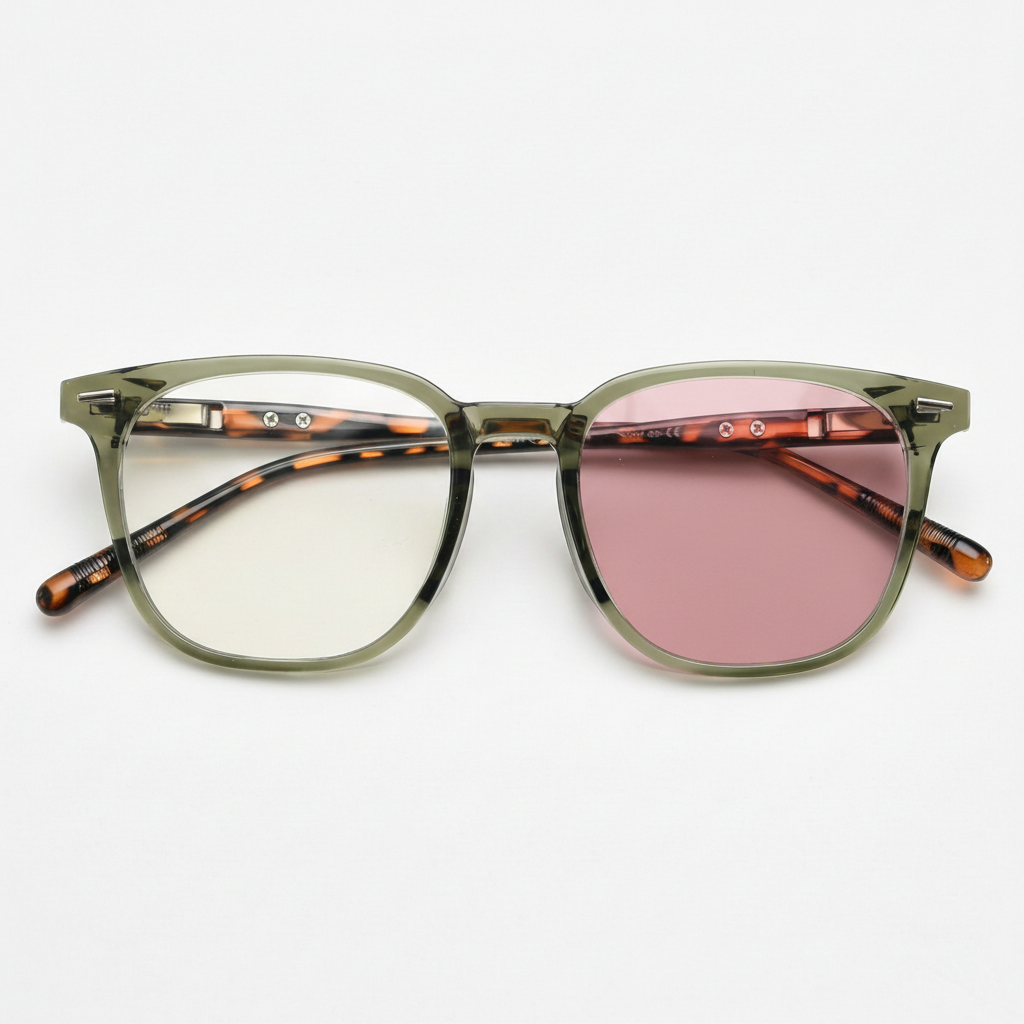 Sherry Pink Photochromic Lens Glasses Front View