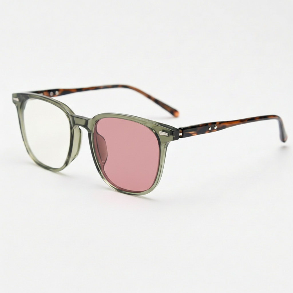 Sherry Pink Photochromic Lens Glasses Side View