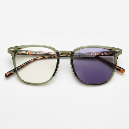 Sherry Purple Photochromic Lens Glasses Front View