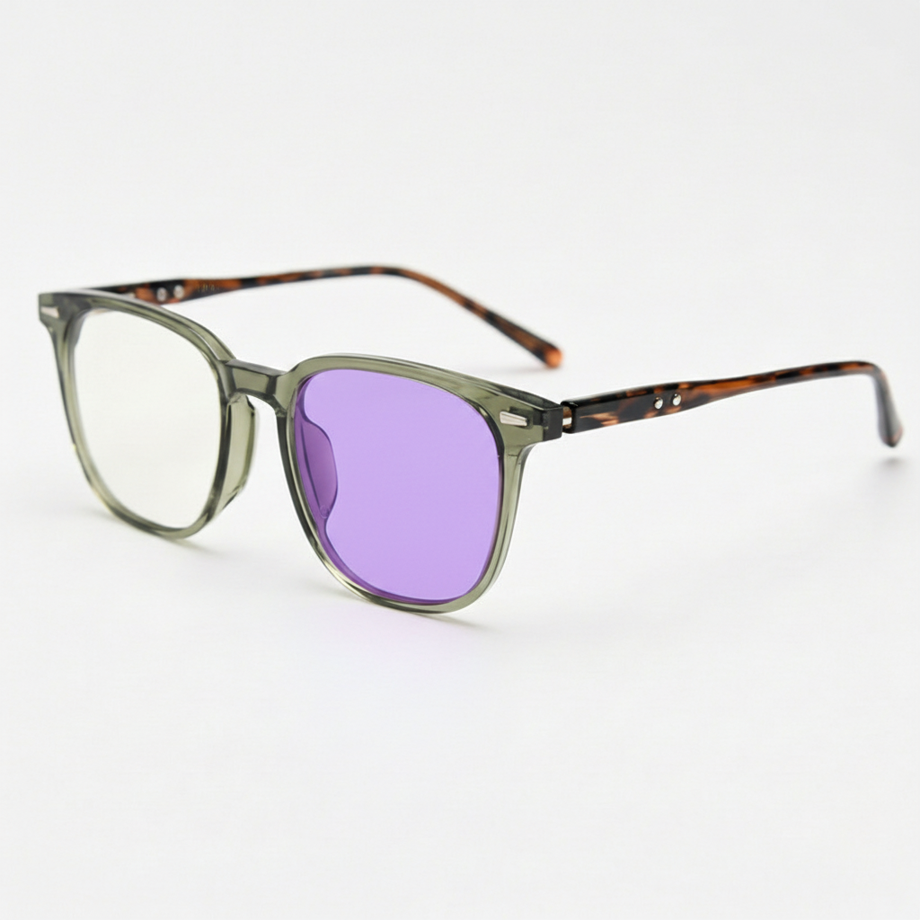 Sherry Purple Photochromic Lens Glasses Side View