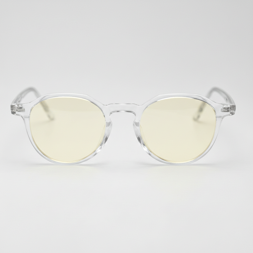 Susan Blue Light Lens Glasses - Clear Geometric TR90 Frame - Front View