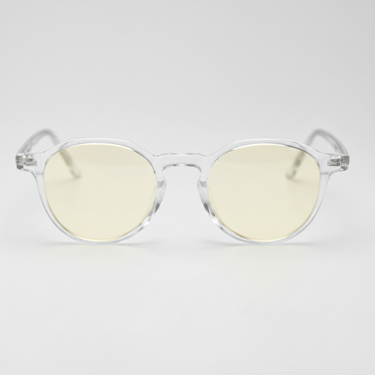 Susan Blue Light Lens Glasses - Clear Geometric TR90 Frame - Front View