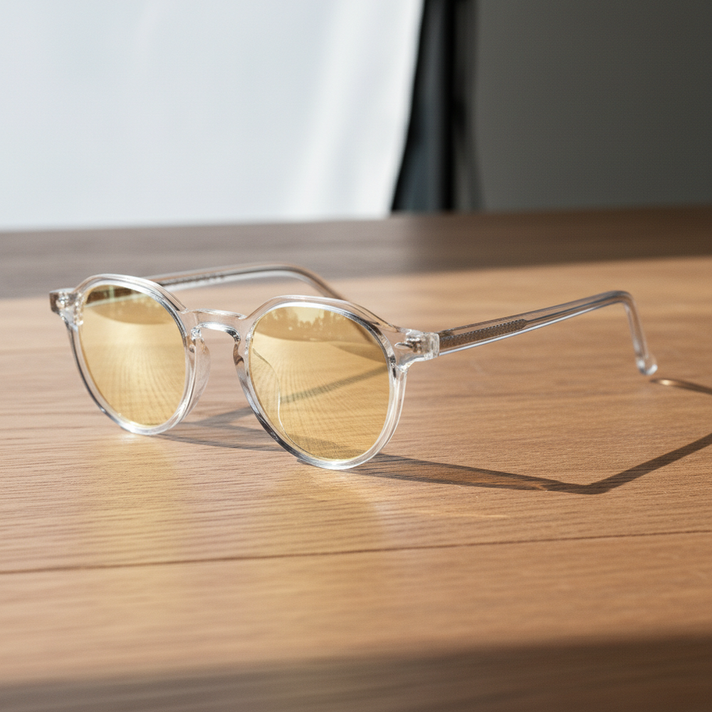 Susan Blue Light Lens Glasses - Clear Geometric TR90 Frame