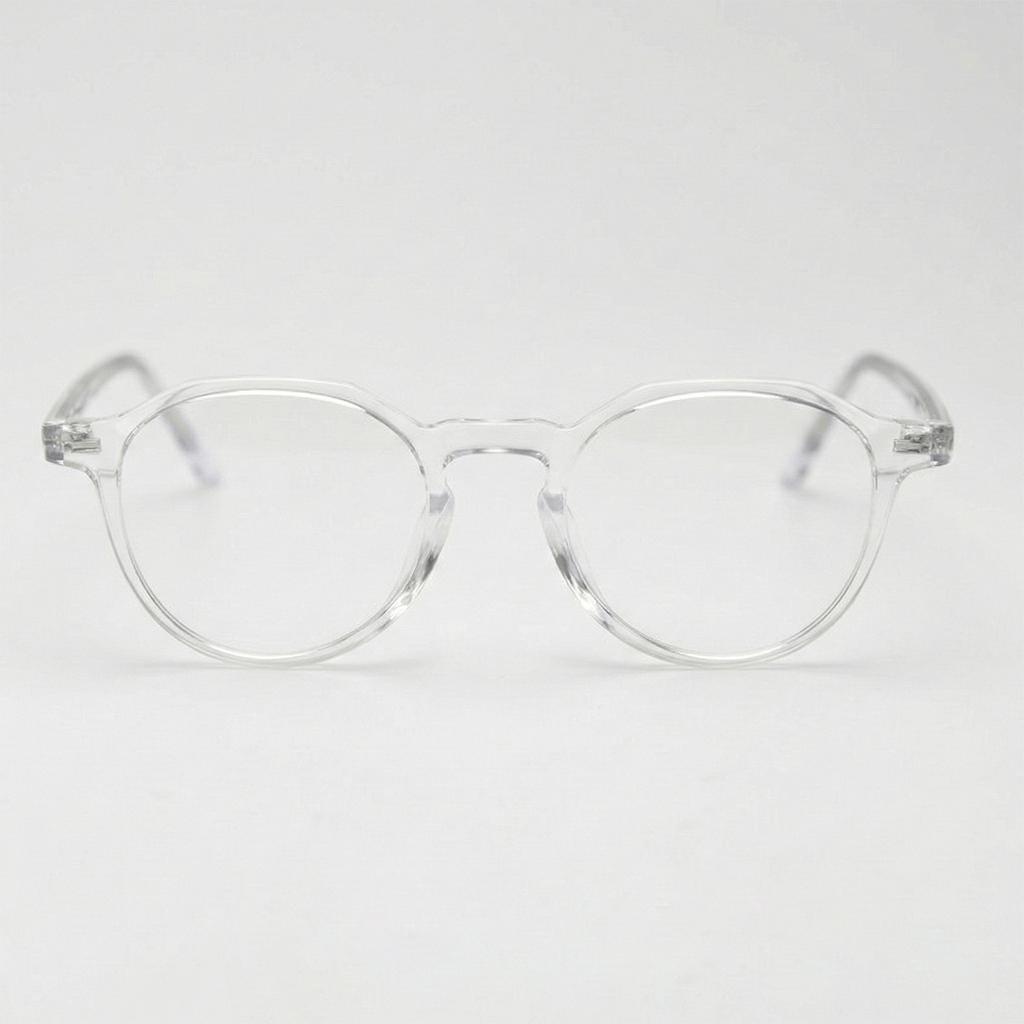 Susan Clear Lens Glasses - Clear Geometric TR90 Frame - Front View