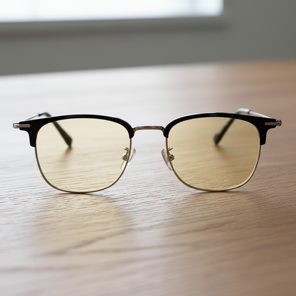 Vicky Blue Light Lens Glasses - Silver Browline TR90 Frame - Lifestyle Shot