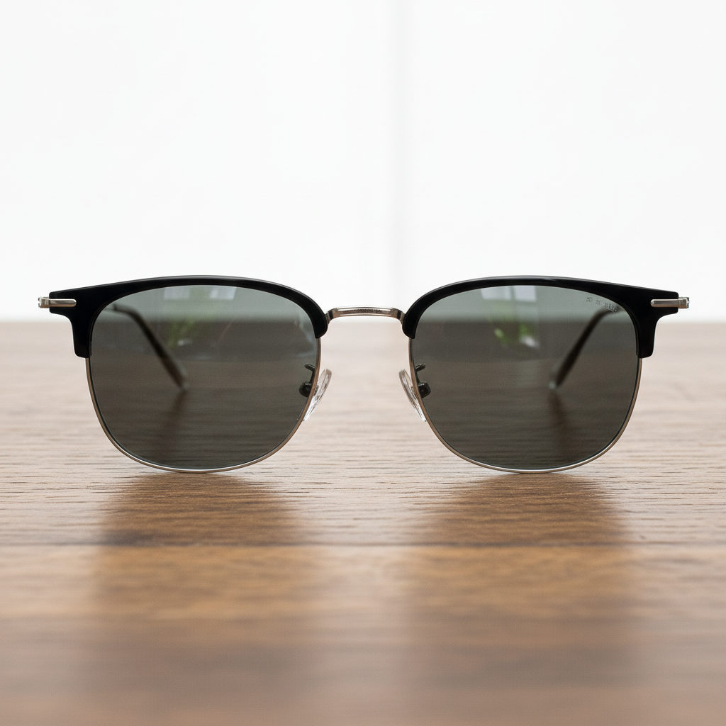 Vicky Grey Tinted Lens Sunglasses - Silver Browline TR90 Frame - Lifestyle Shot