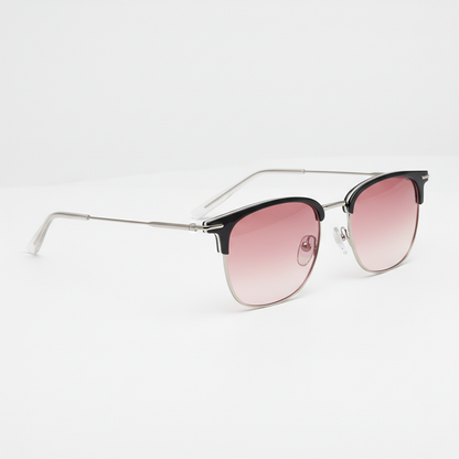 Vicky Pink Gradient Lens Sunglasses - Silver Browline TR90 Frame - Side View