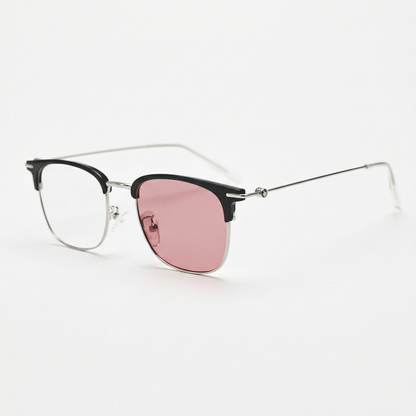 Vicky Pink Photochromic Lens Glasses - Silver Browline TR90 Frame - Side View