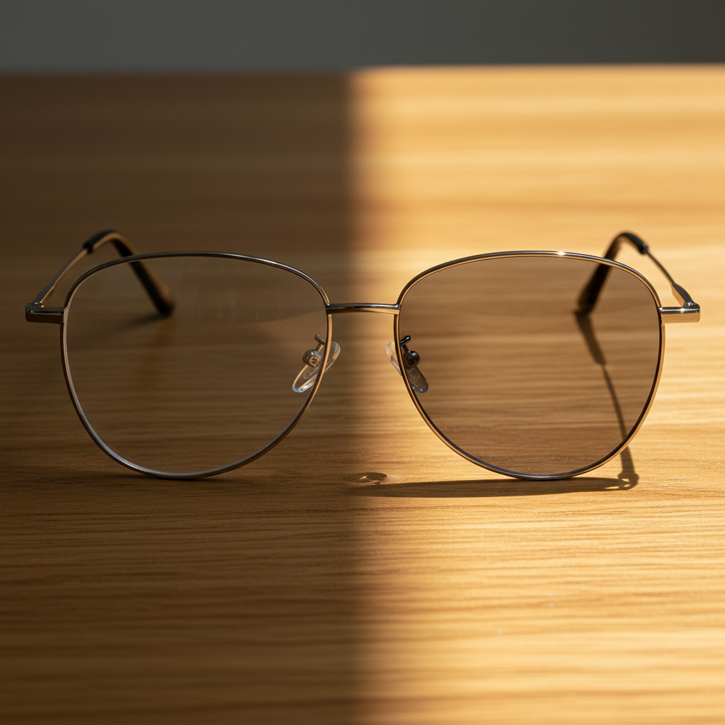 Zoe Grey Photochromic Lens Glasses - Silver Aviator Metal Frame - Lifestyle Shot