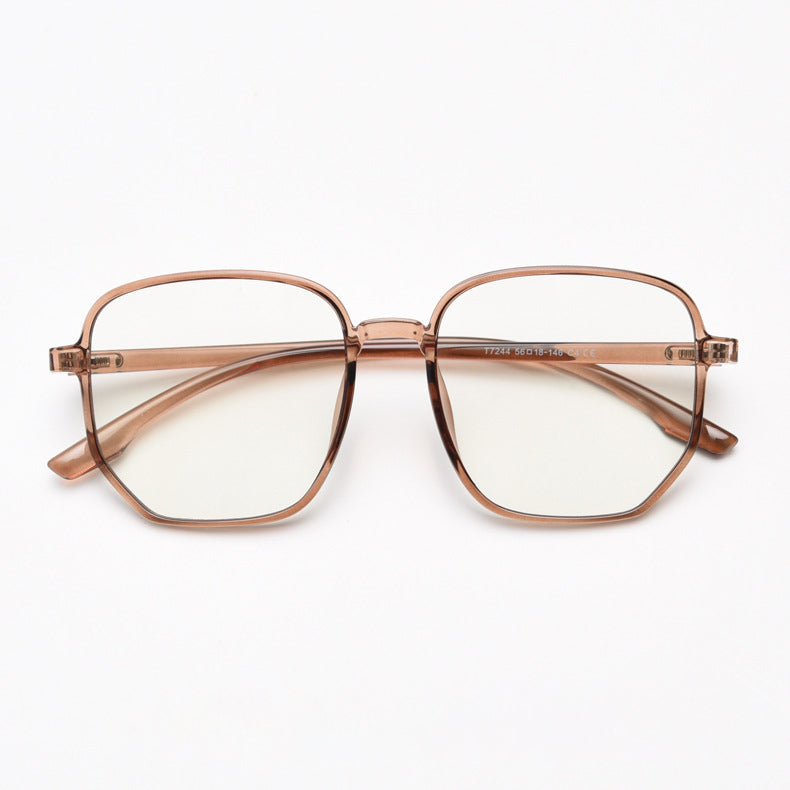 TXOME Winni Tortoise Shell Polygon Big Frame Glasses