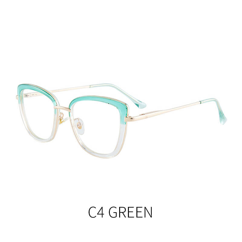 TXOME Splicing Cat Eye Clear Glasses -TXOME